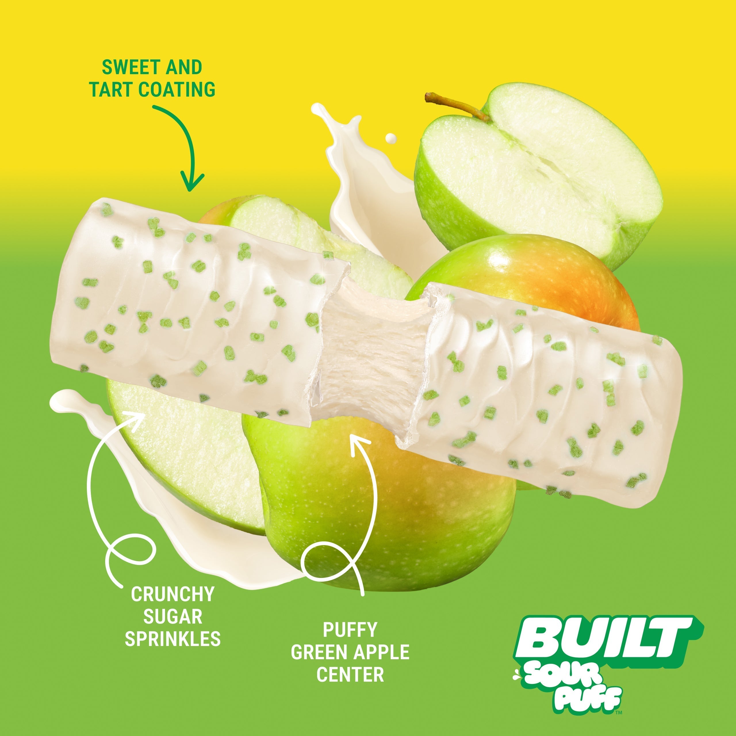 Green Apple Crush Sour Puff 4ct Z2