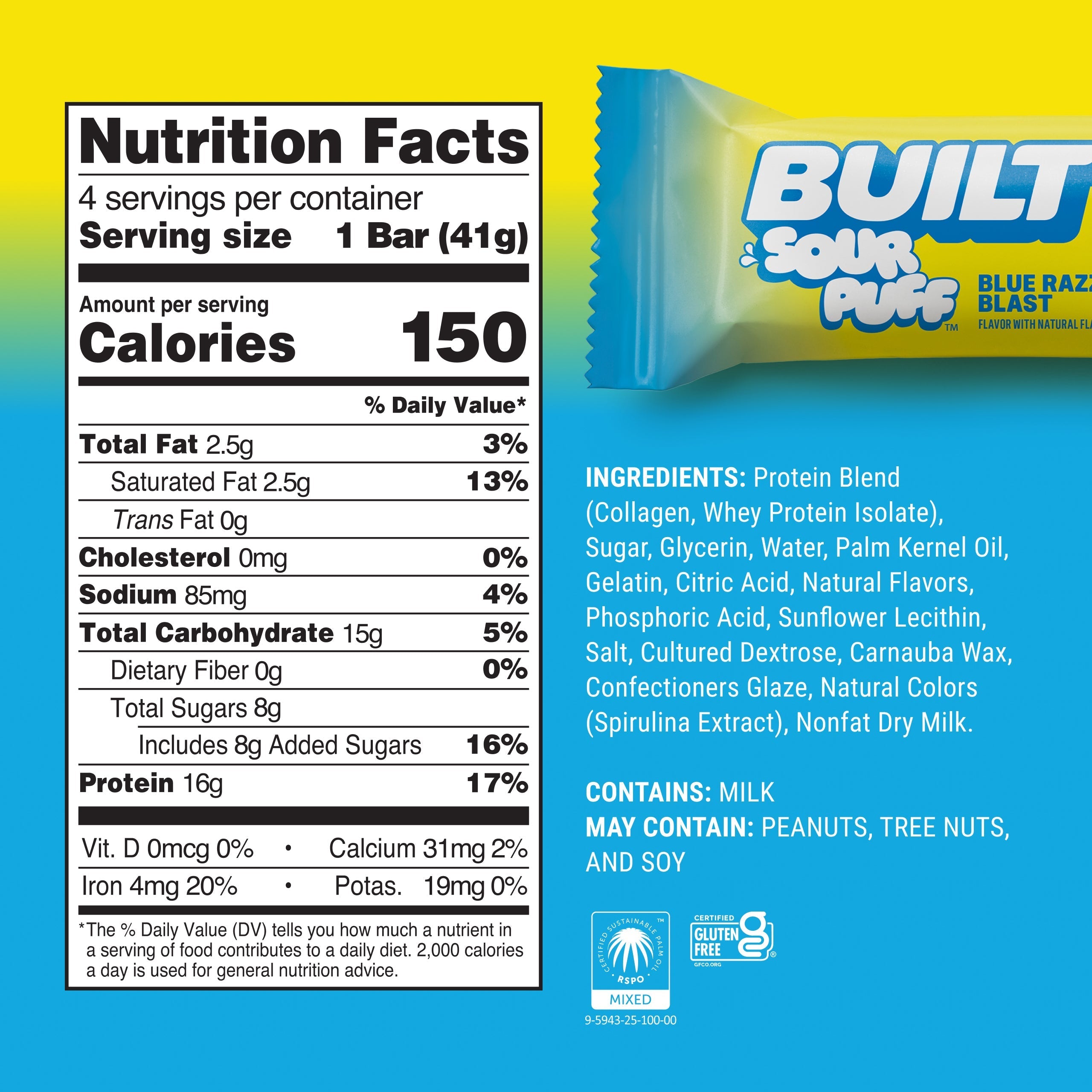 Blue Razz Blast Sour Puff 4ct K7