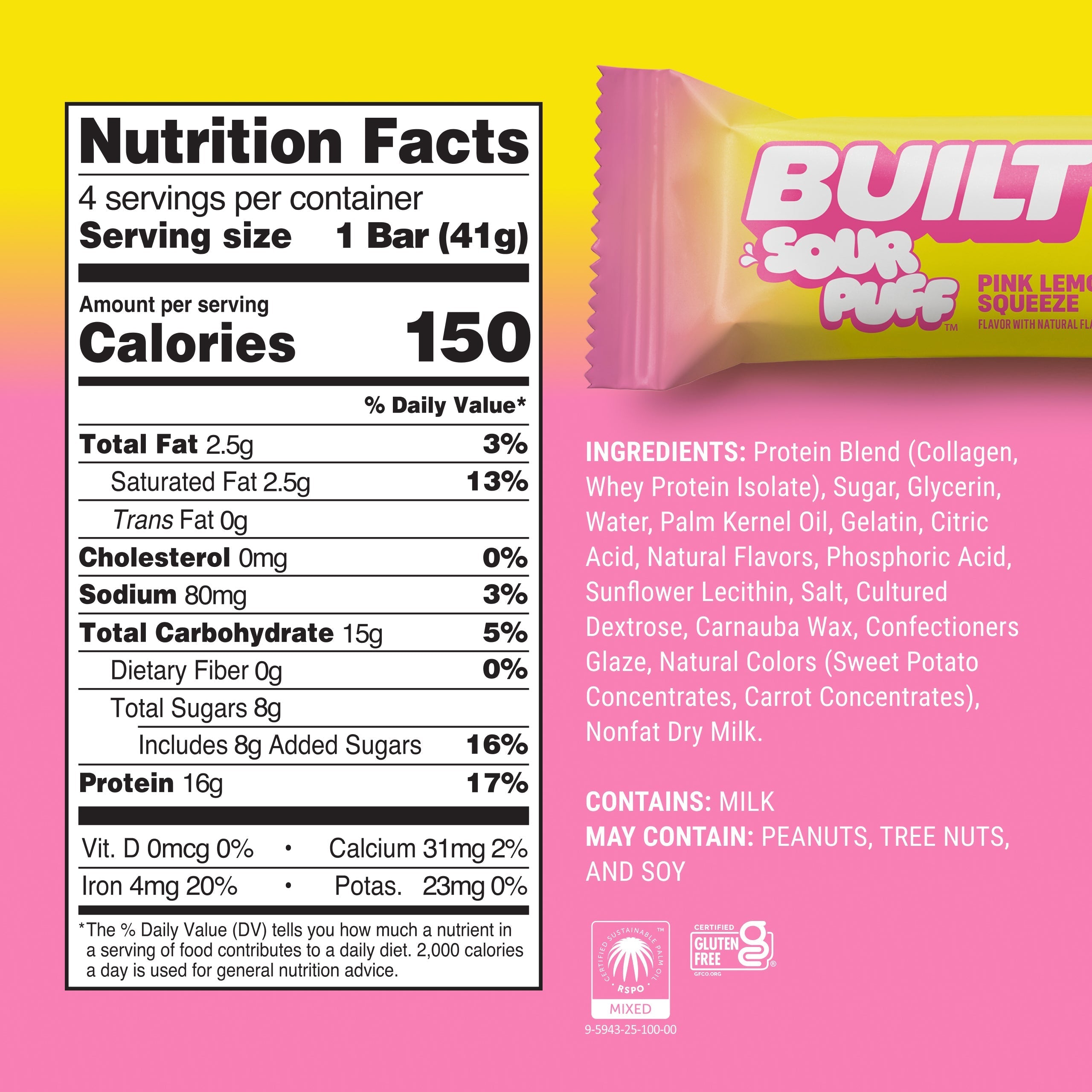 Pink Lemonade Squeeze Sour Puff 4ct X1